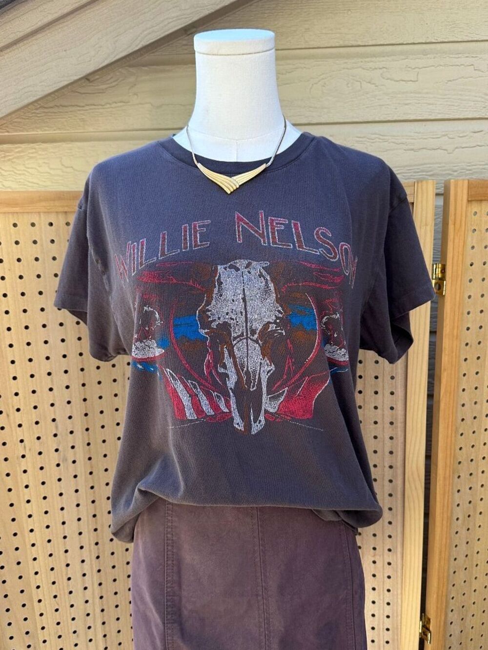 Daydreamer Willie Nelson Family On Tour Tee M Brown Graphic Band Shirt USA